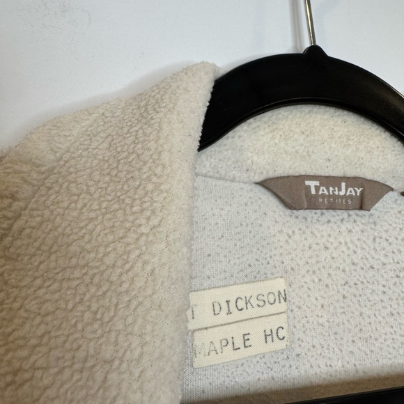 Vintage sherpa Women's Cream Purple cozy winter open Cardigan - Picture 5 of 7